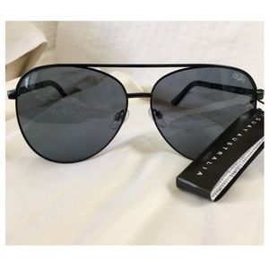 Quay Australia Vivienne black aviator sunglasses